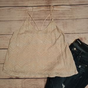 Silver Embroidered Tank Top